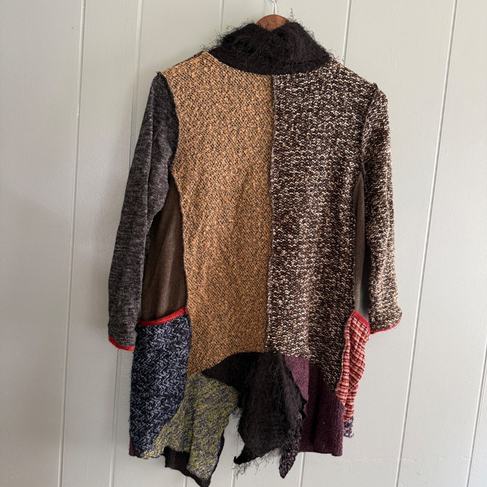 Hand Jive Wear Handmade Art Patchwork Sweater Womens XS Mixed Knit Lagenlook - Picture 2 of 10